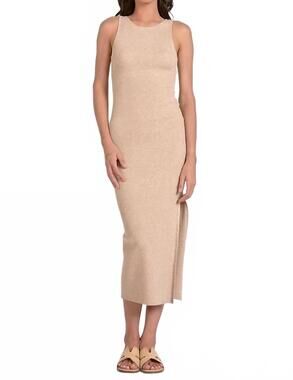 NEW ELAN ribbed knit dress in sand